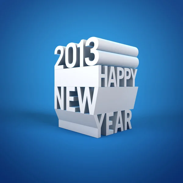 Cube Text of 2013 Happy New Year — Stock Photo, Image