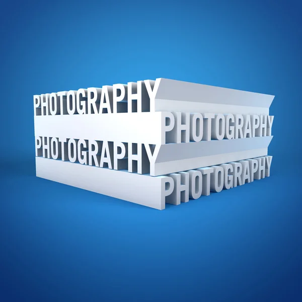Cube Text of Photography — Stock Photo, Image