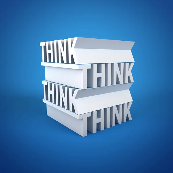 Texto do cubo de pensar — Fotografia de Stock