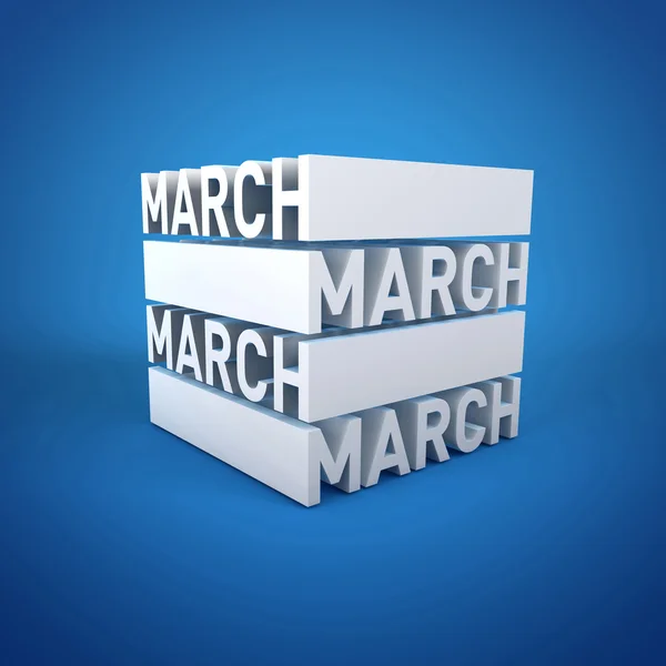 Белый календарь месяц март — стоковое фото