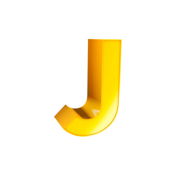 Gold Alphabet Character J