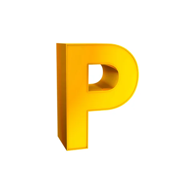 Gold Alphabet Character P — Stock Photo, Image