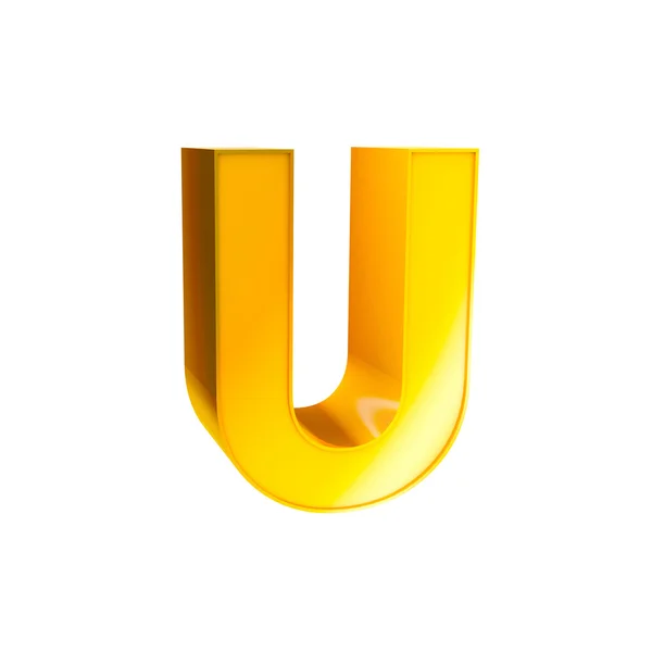Золотой алфавит буквы U — стоковое фото