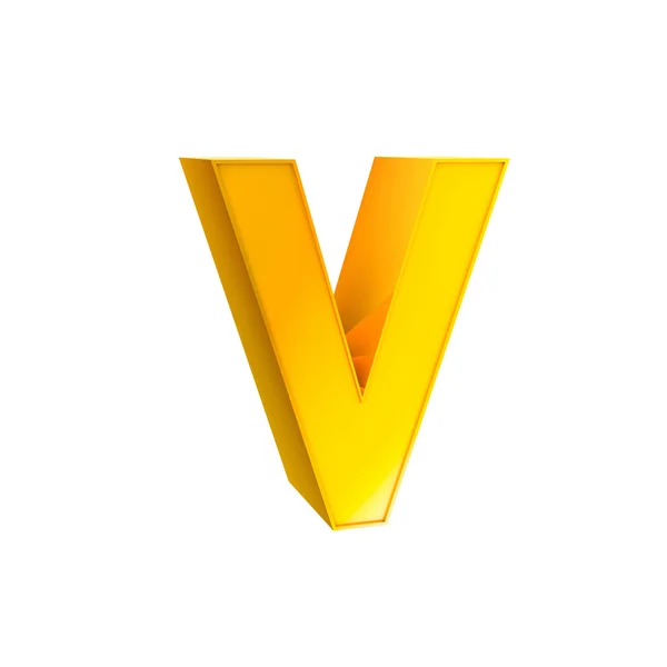 Золотой алфавит V — стоковое фото