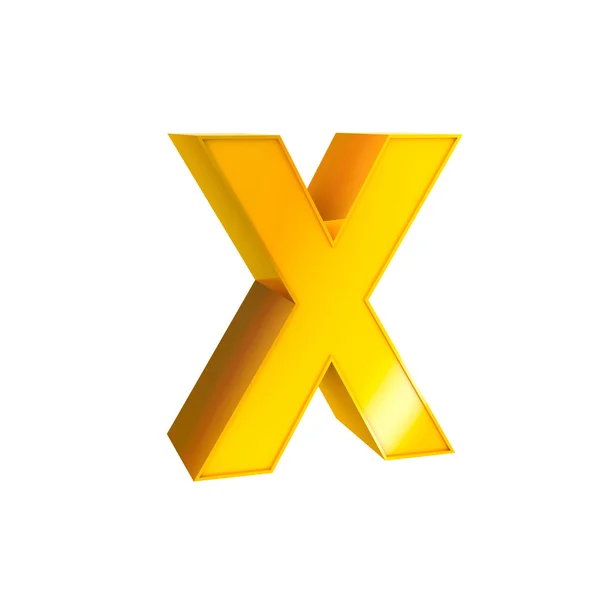 Alfabet złoty znak x — Zdjęcie stockowe