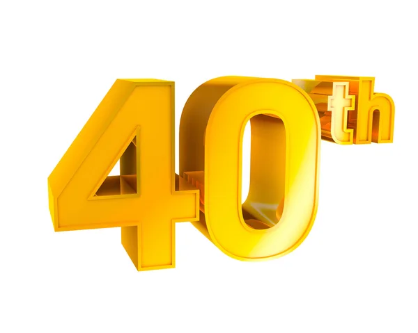 Gouden alfabet verjaardag. 40 — Stockfoto