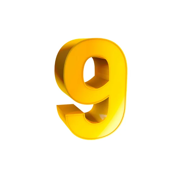 Numero alfabeto oro Personaggio Nove 9 — Foto Stock