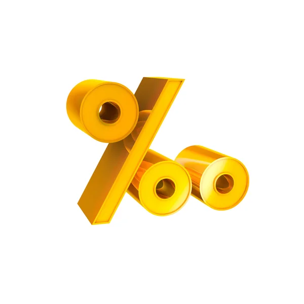 Zlatý abecedě znak procenta — Stock fotografie