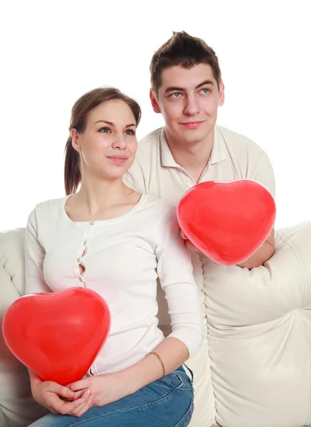 Conceptual portrait of a young couple in love — Stock Photo, Image