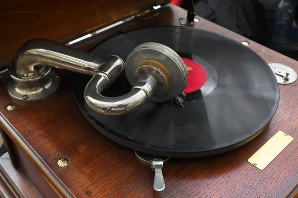Old Record Player Old Record Beginnings Music Players — Stock Photo, Image