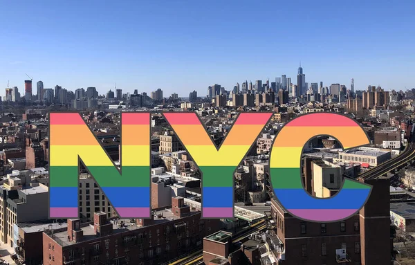 Nueva York Inscripción Nueva York Colores Arcoíris Símbolo Lgbt — Foto de Stock