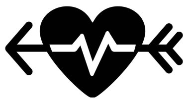 Kalp atışları siyah, vektör illüstrasyonu yatay ve izole.