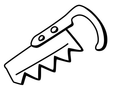 Küçük çizgi film çizimleri, vektör, yatay, siyah ve beyaz, izole edilmiş.