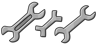 Farklı basit basit araçları, çizgi film renk çizimini, vektör illüstrasyonunu, yatay, üstü beyaz, izole