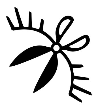 Makas kanatlı simge siyah, vektör çizimi, yatay, izole