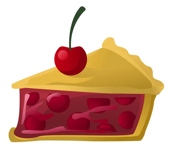 Cherry Pie Scheibe Cartoon Design Element Isolierter Vektor Horizontal — Stockvektor