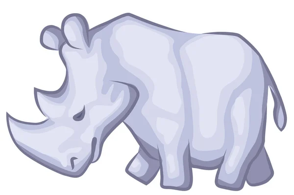 Rhino Wandelende Cartoon Design Element Geïsoleerde Vector Horizontaal — Stockvector