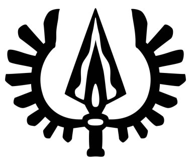 Kanatlı hançer simsiyah, vektör çizimi, yatay, izole