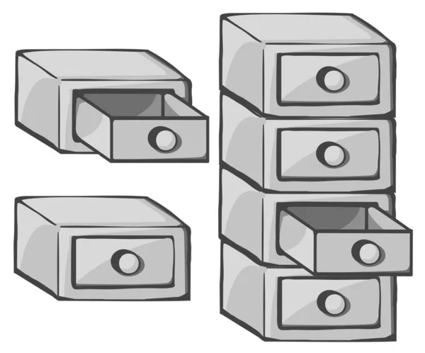 Seleção Conjunto Ícones Pilha Compartimento Caixa Gavetas Elementos Design Ilustração — Vetor de Stock