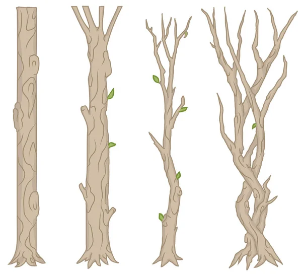 Baumstamm Cartoon Design Element Isolierter Vektor Horizontal — Stockvektor
