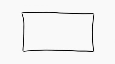 Mail envelope message from frame border black forming, folding moving and shrinking, hand drawn 2d animation