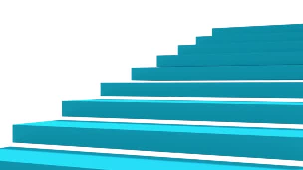Stairs Fast Running Climb Changing Color Blue Red Urgent Animation — Stock video