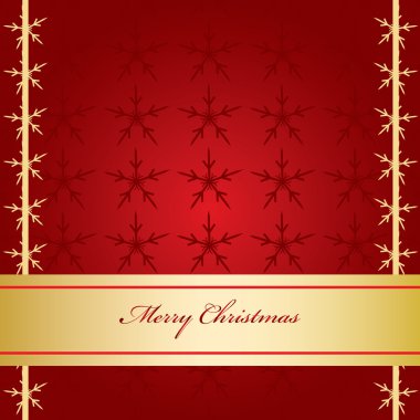 Kırmızı Noel kartı ile altın bayrak