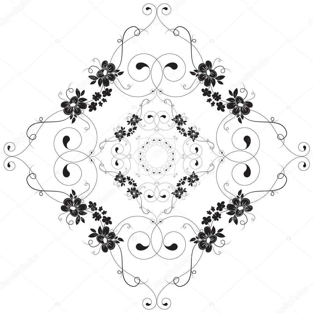 Vintage Floral Pattern Circle Design