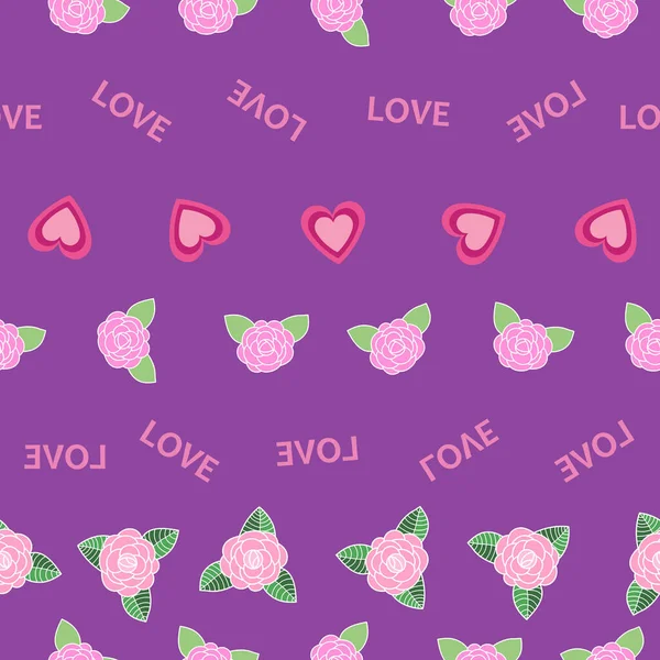 Design Ilustração Vetorial Valentine Fundo Roxo — Vetor de Stock