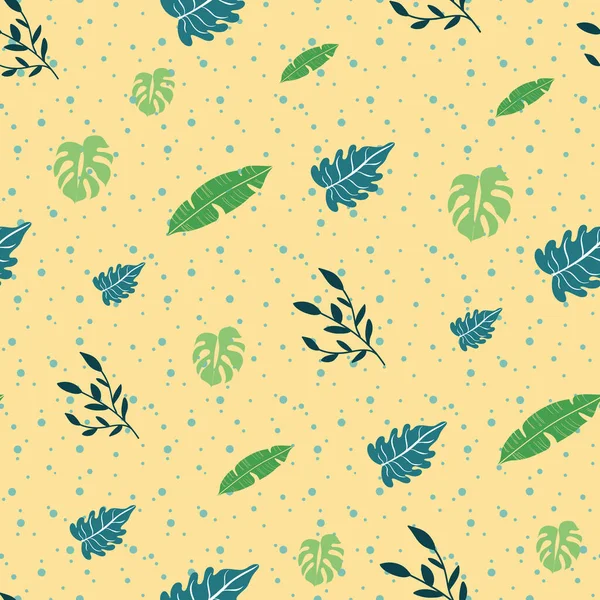 Diseño Patrón Vectorial Tropical Amarillo — Vector de stock