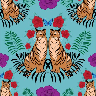 Tigers vektörsüz şablon tasarımı