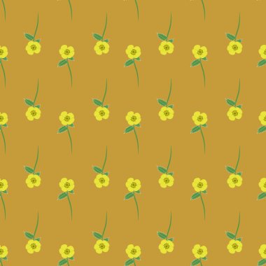 Düğünçiçeği vektörü, altın arkaplan dizaynı üzerindeki deseni tekrarla