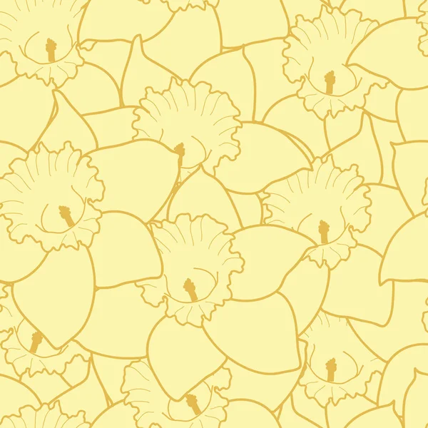 黄色の水仙シームレスなパターンの背景イラスト — ストックベクタ