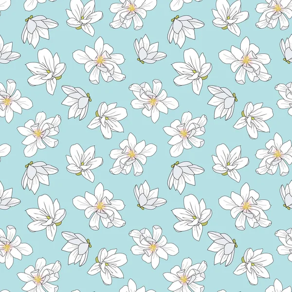 Mavinin üzerindeki kusursuz manolya deseni.