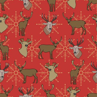 Noel tatili ren geyiği kusursuz desen tasarımı