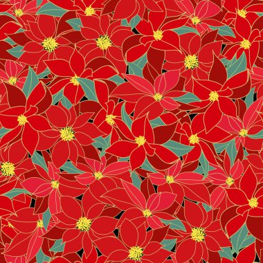 Noinsettia çiçekleri kusursuz desen tasarımı