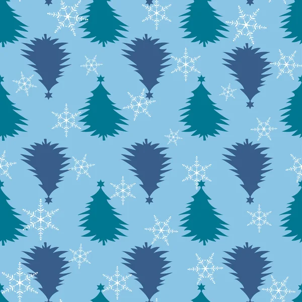 Naadloos Kerstpatroon Met Bomen Illustratie Ontwerp — Stockvector