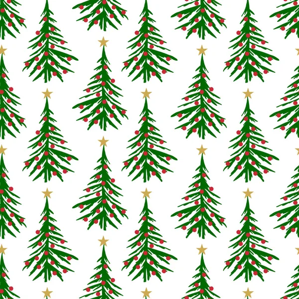 Kerstboom Naadloze Patroon Ontwerp Illustratie — Stockvector