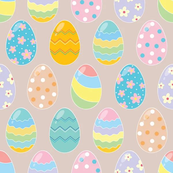 Colorful Easter Eggs Seamless Pattern Design Illustration — Stock Vector