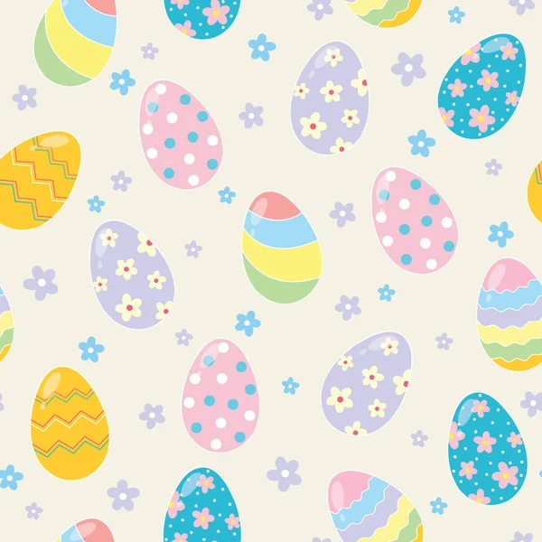 Easter Eggs Seamless Holiday Pattern Illustration — Stock Vector
