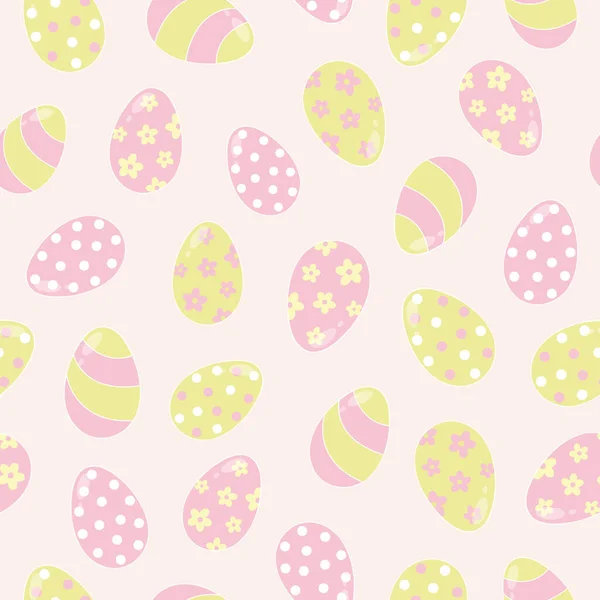 Seamless Pattern Pink Yellow Easter Eggs Illustration — Stock Vector