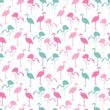 Beyaz arkaplanda renksiz flamingo siluetleri