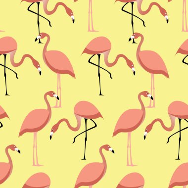 Sarının üzerinde kusursuz soyut flamingo deseni