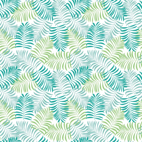 Seamless Pattern Palm Leaves Illustration White Background — Stock Vector