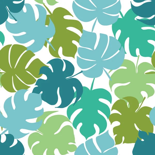 Tropische Blätter Silhouette Nahtloses Muster Design — Stockvektor