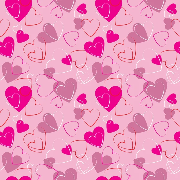 Seamless Hearts Cute Pattern Design — Stock Vector