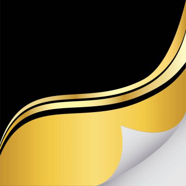 Altın kıvrımlı kağıt köşeli arka plan