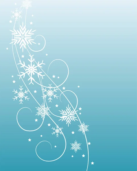 Winter Snowflakes Christmas Background — Stock Vector