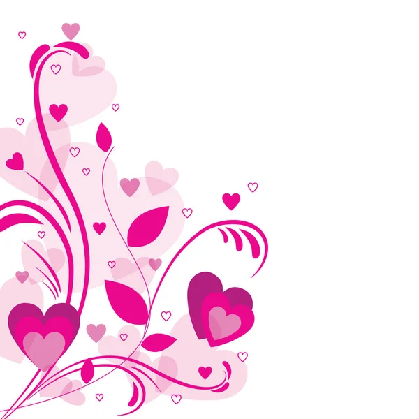 Valentine Day Border Illustration Hearts — Stock Vector