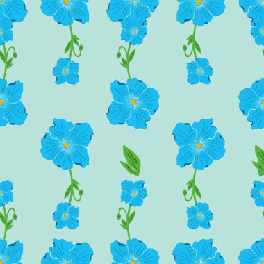 Mavi gelincikler pürüzsüz vektör tasarımı
